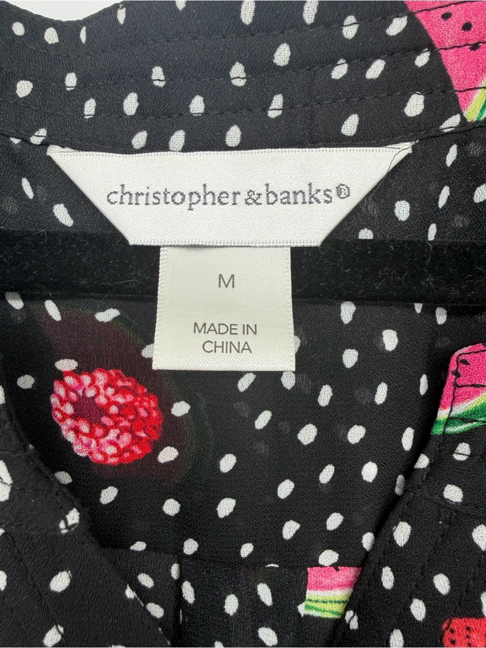 Christopher & Banks Black Maxi Skirt with Pink & Green Watermelon Print - Picture 9 of 15